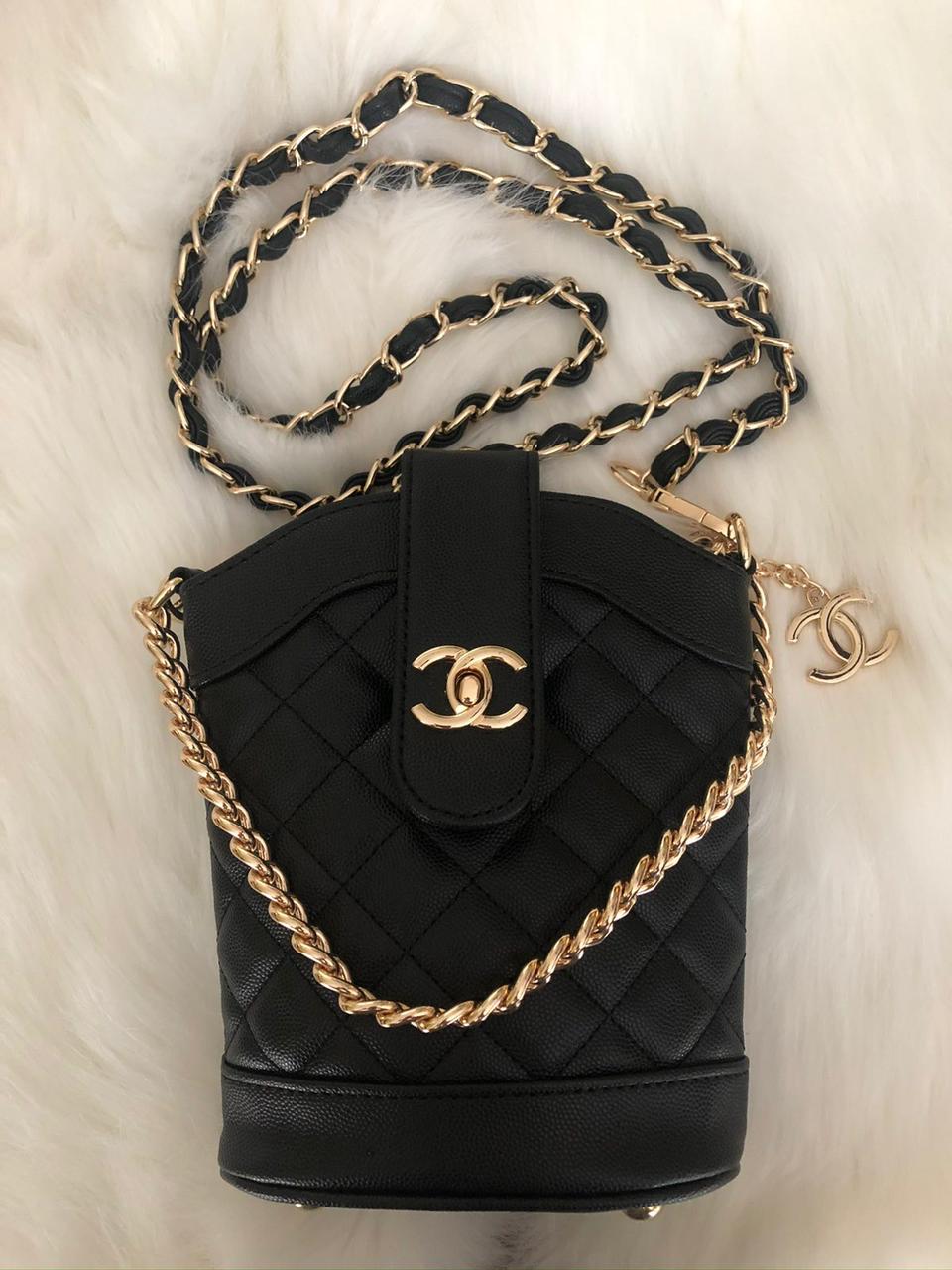 CC VIP Gift Black Crossbody Bag in Gold Hardware