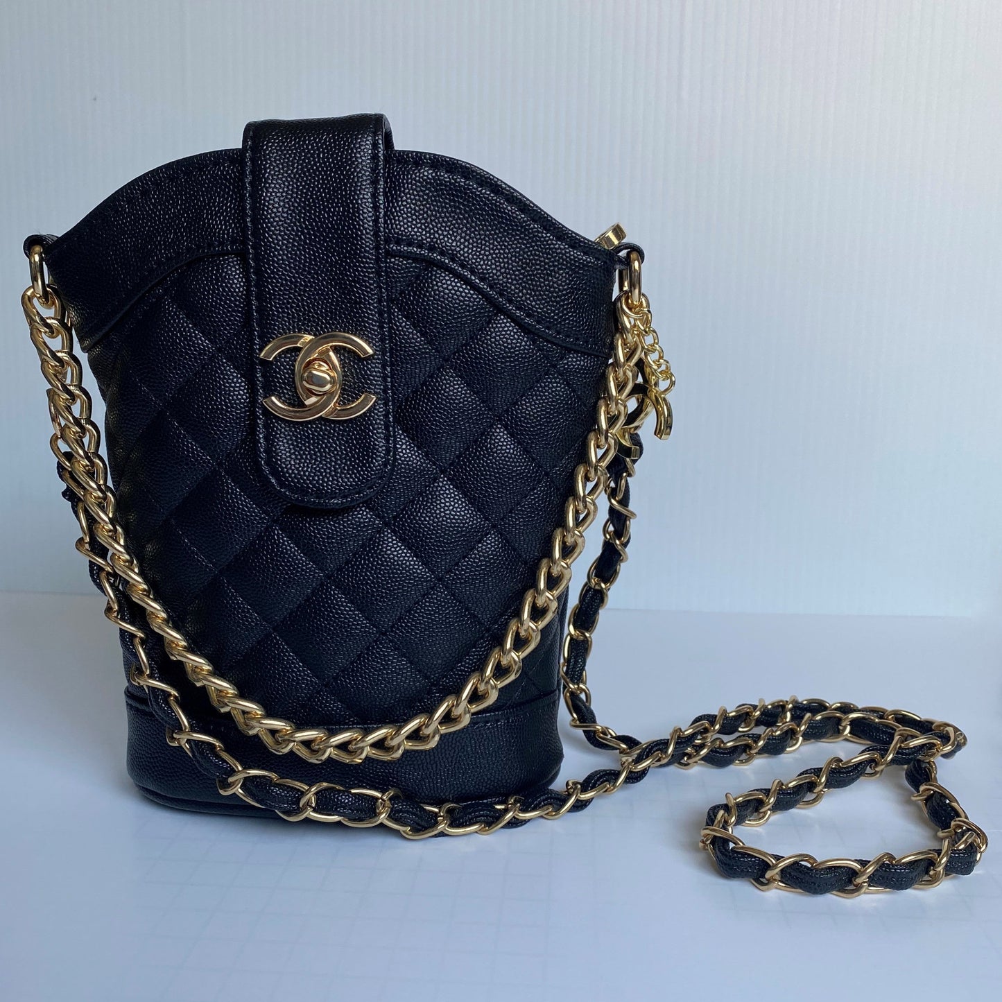 CC VIP Gift Black Crossbody Bag in Gold Hardware