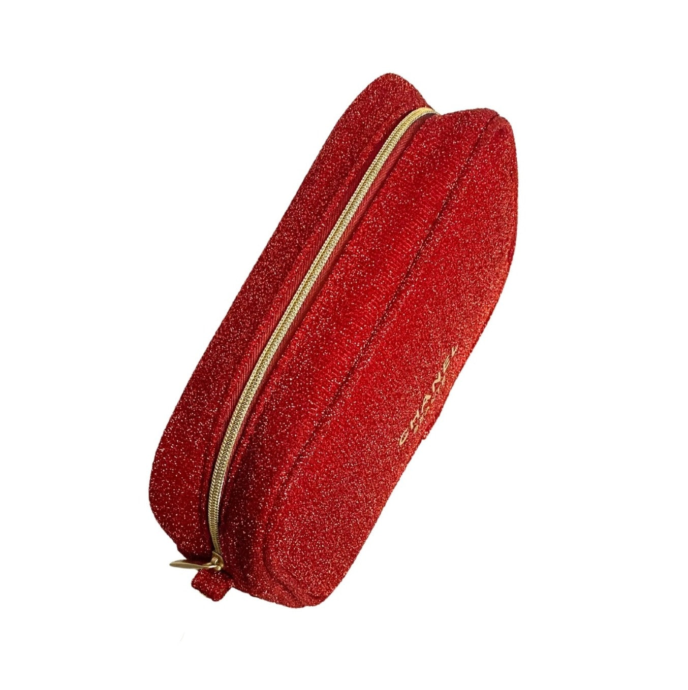 CC VIP Gift Red Gold Holiday Glitter Pouch Clutch Bag (w/o chain)