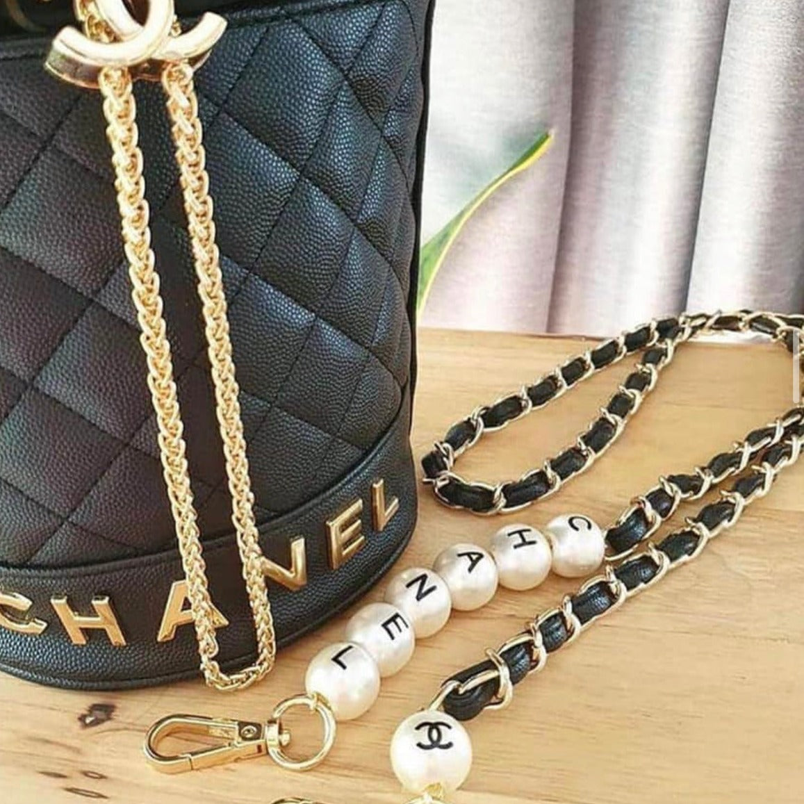 CHANEL Pearl Round Clutch with Chain - Bellisa