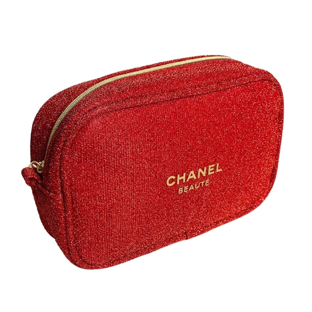 CC VIP Gift Red Gold Holiday Glitter Pouch Clutch Bag (w/o chain)